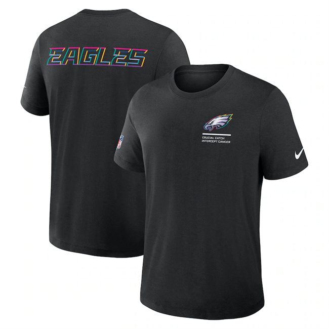 Men's Black Philadelphia Eagles 2025 Crucial Catch Tri-Blend Dri-FIT T-Shirt